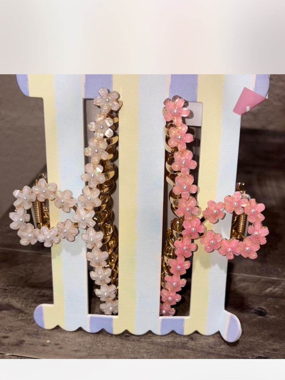 ✨ BRAND NEW SUNDAY STATE FLOWER CLAW CLIP SET ✨🌸 pink and ivory